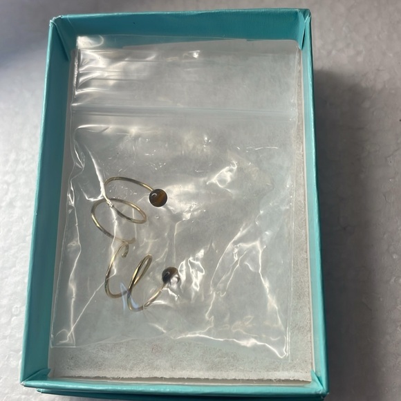 Vintage Brown pearl beaded earrings twist for pierced ears